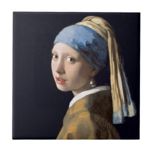 Azulejo De Cerâmica Johannes Vermeer - menina com um brinco da pérola