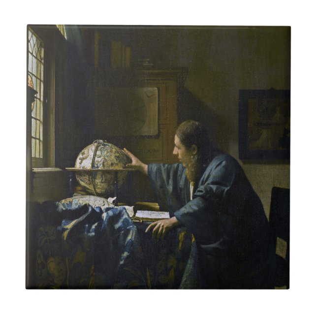 Azulejo De Cerâmica Johannes Vermeer - O Astronomer (Frente)