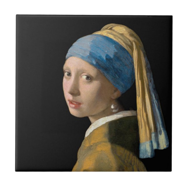 Azulejo De Cerâmica Johannes Vermeer - Rapariga com um Ouriço de Pérol (Frente)