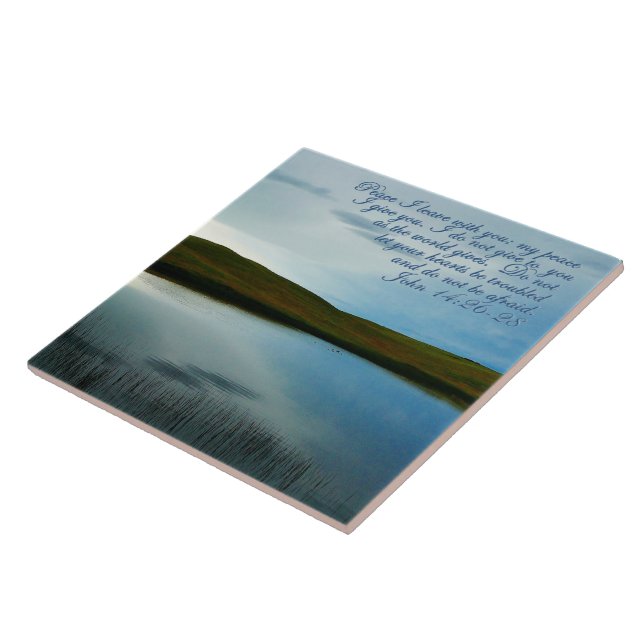 Azulejo De Cerâmica John 14 Peace Scripture Inspirational (Lateral)