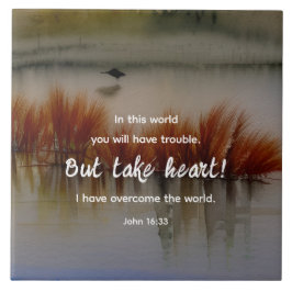 Azulejo De Cerâmica John 16:33 Eu tenho a Bíblia Verse Christian