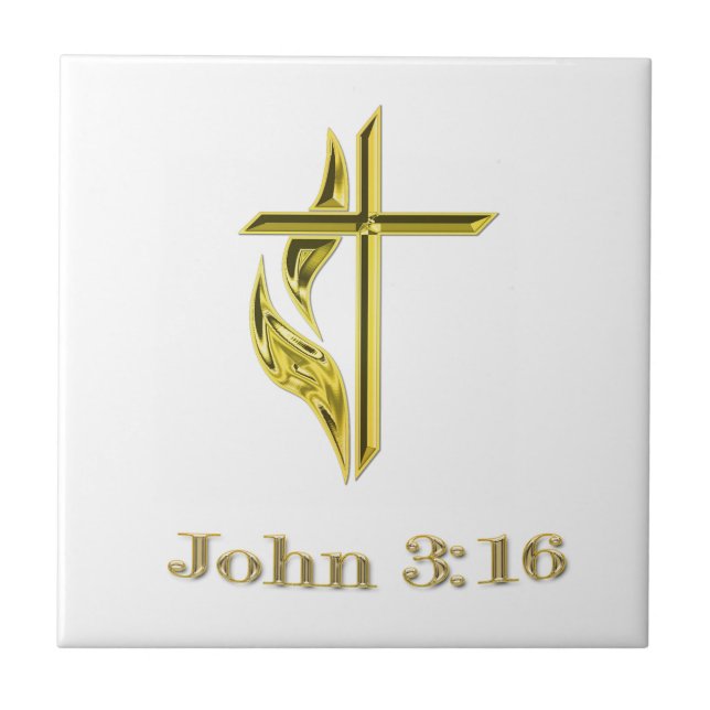 Azulejo De Cerâmica John 3:16 (Frente)