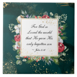 Azulejo De Cerâmica John.3:16 Deus tão Amado do Mundo, Natal