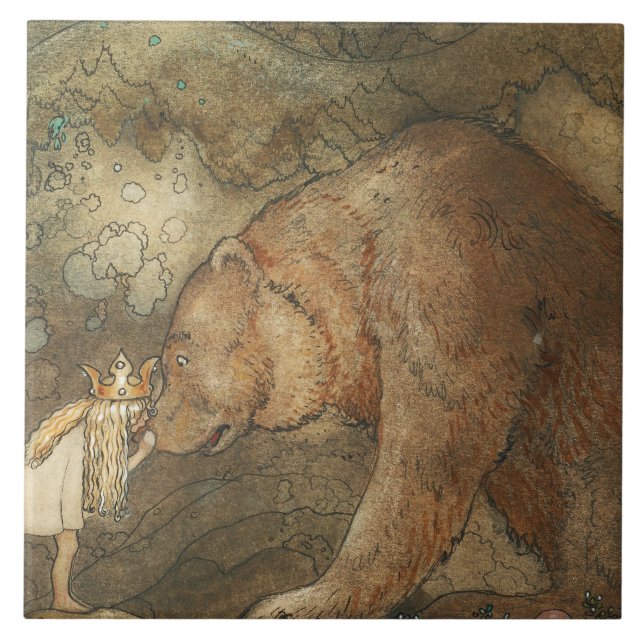 Azulejo De Cerâmica John Bauer - Pobre Basse Pequeno (Frente)