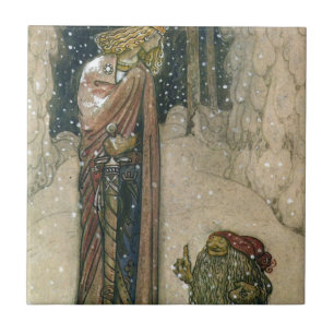 Azulejo De Cerâmica John Bauer - princesa e troll