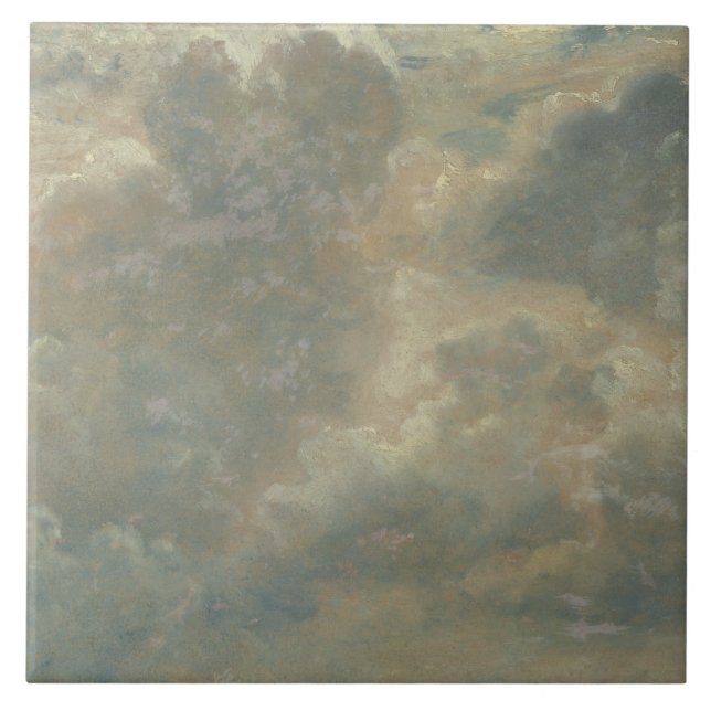 Azulejo De Cerâmica John Constable - Estudos em Nuvem (Frente)