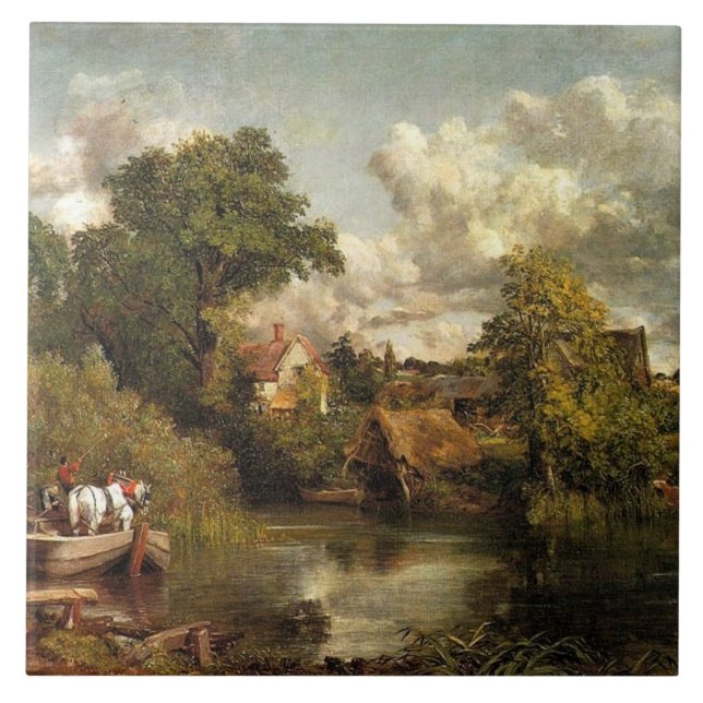 Azulejo De Cerâmica John Constable - O Cavalo Branco, (Frente)