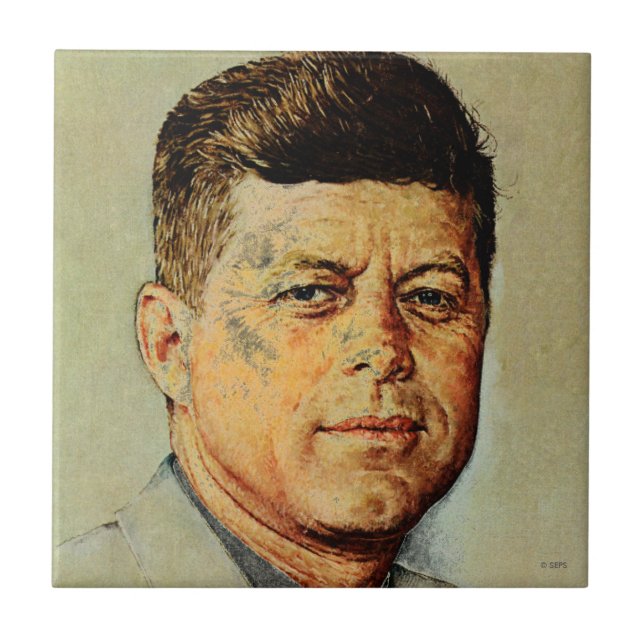 Azulejo De Cerâmica John F. Kennedy em MEMORIAM (Frente)