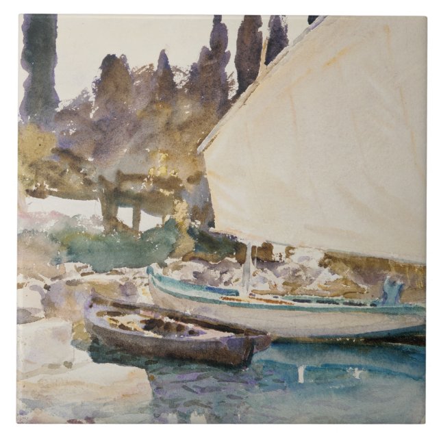 Azulejo De Cerâmica John Singer Sargent - barcos (Frente)