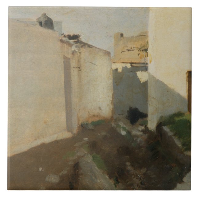 Azulejo De Cerâmica John Singer Sargent - Muros Brancos à Luz do Sol (Frente)