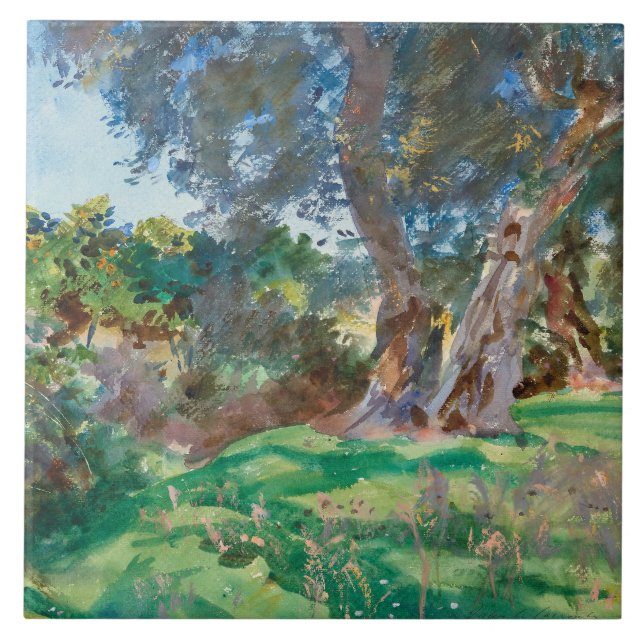 Azulejo De Cerâmica John Singer Sargent - Oliveiras, Corfu (Frente)