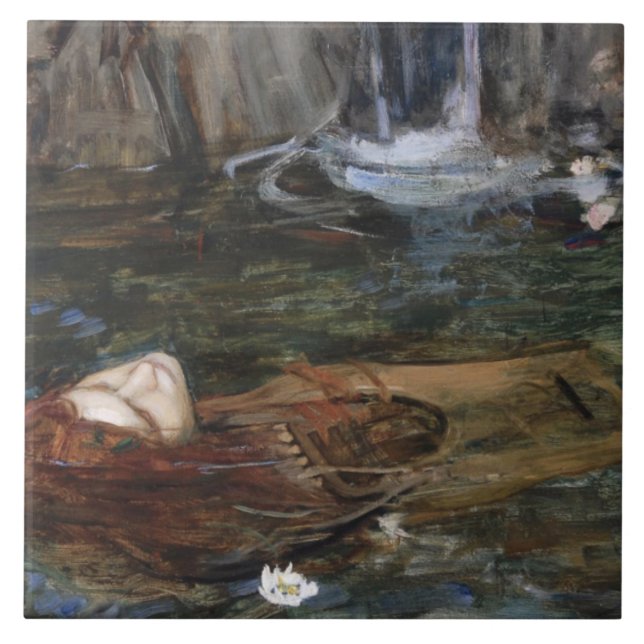 Azulejo De Cerâmica John William Waterhouse - Estudo para a descoberta (Frente)