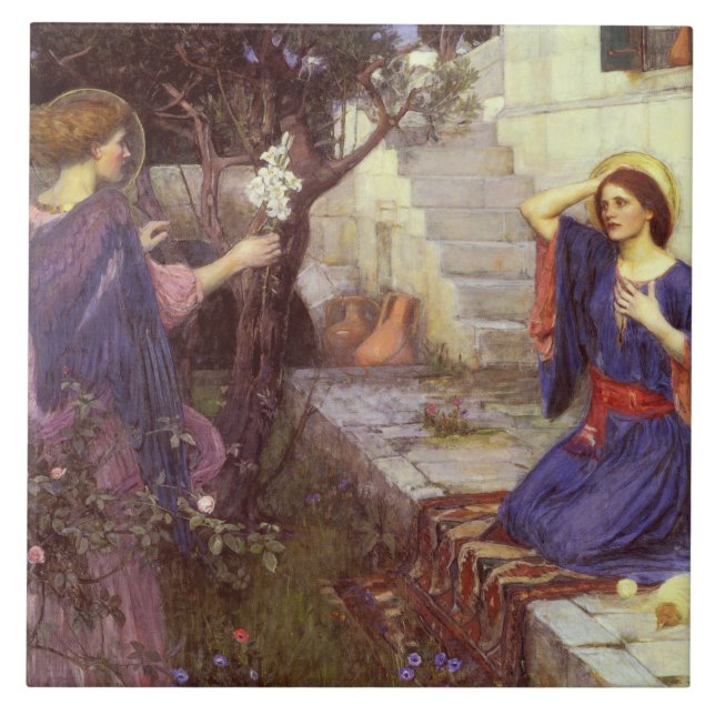Azulejo De Cerâmica John William Waterhouse - o aviso (Frente)