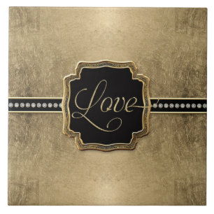 Azulejo De Cerâmica Jóia do vintage do falso da flor de lis do olhar