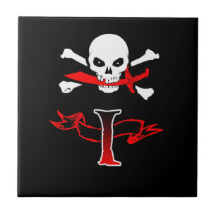 Azulejo De Cerâmica Jolly Roger I Monograma Inicial