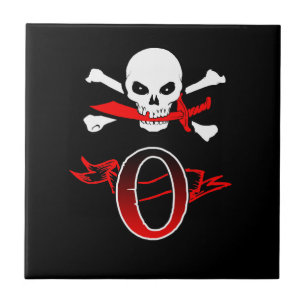 Azulejo De Cerâmica Jolly Roger O Monograma Inicial