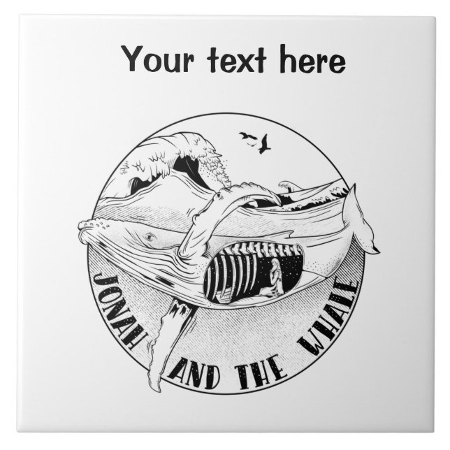 Azulejo De Cerâmica Jonah e a baleia (Frente)