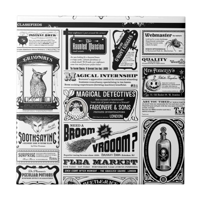 Azulejo De Cerâmica jornal assustador (Frente)