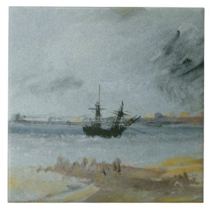 Azulejo De Cerâmica Joseph Mallord William Turner  Navio Aground, Brig
