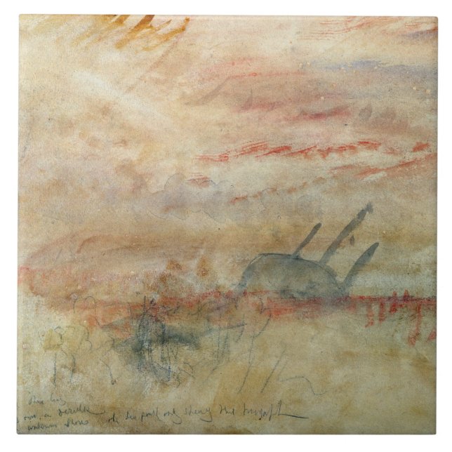 Azulejo De Cerâmica Joseph Mallord William Turner | perdido a toda a (Frente)