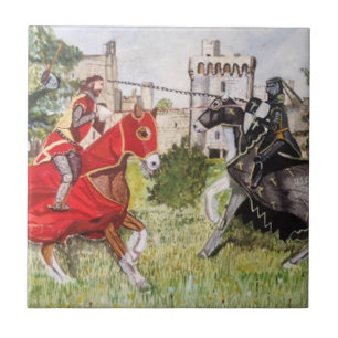 Azulejo De Cerâmica Joust Medieval em frente ao Castelo