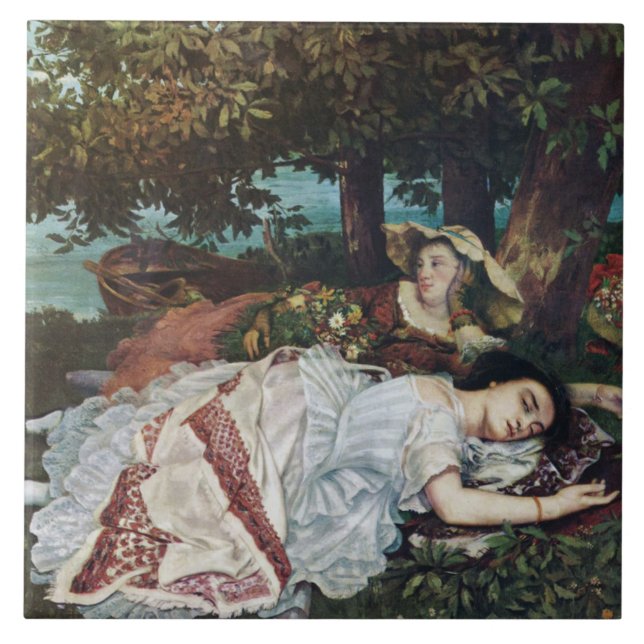 Azulejo De Cerâmica Jovens damas nas margens do Sena (Verão) (Frente)