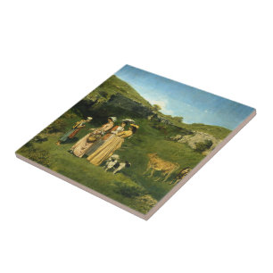 Azulejo De Cerâmica Jovens Mulheres da Aldeia