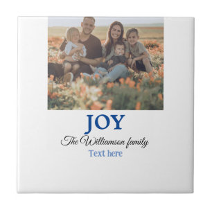 Azulejo De Cerâmica Joy christmas adiciona nome de família presentes d