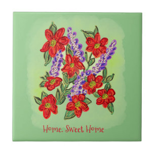Azulejo De Cerâmica Joyful, Do Buquê Floral Do Coração