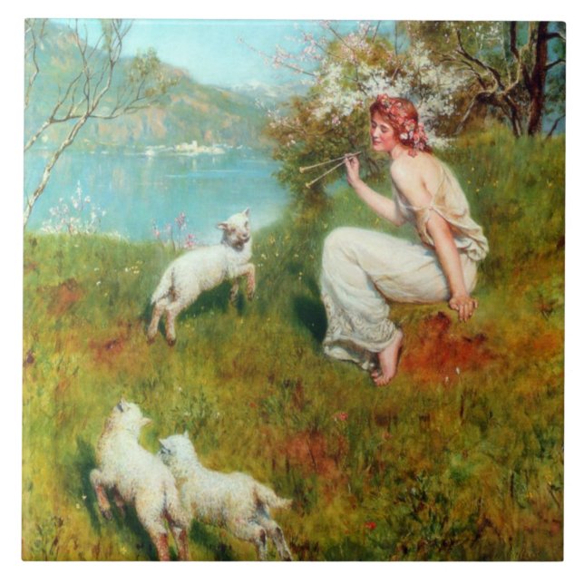Azulejo De Cerâmica Joys of Primavera (por John Collier) (Frente)