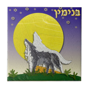 Azulejo De Cerâmica Judaica 12 Tribos Israel Benjamim