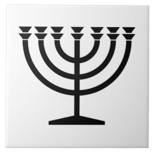 Azulejo De Cerâmica Judeu Menorah (Símbolo do Judaísmo)