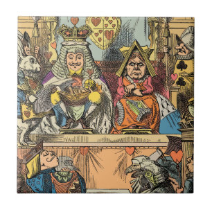 Azulejo De Cerâmica Julgamento de Alice do Valete de Copas Vintage