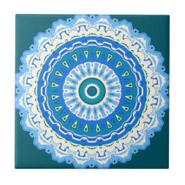 Azulejo De Cerâmica Julia Mandala Azul