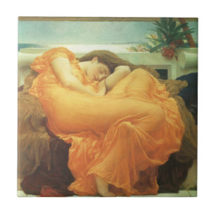 Azulejo De Cerâmica Junho flamejante por Lord Frederic Leighton