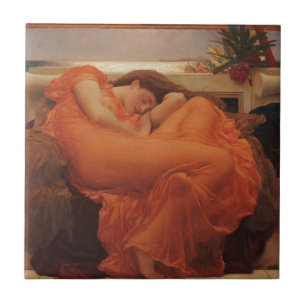 Azulejo De Cerâmica Junho flamejante por Lord Frederic Leighton