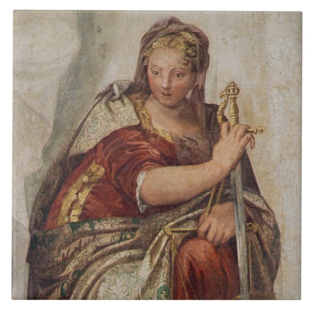 Azulejo De Cerâmica Justiça, das paredes do sacristy (fresco) (Frente)