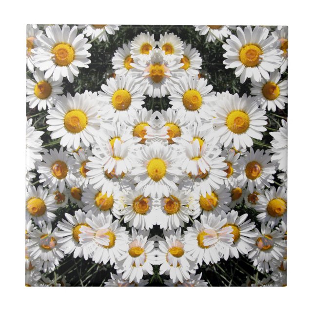 Azulejo De Cerâmica Kaleidoscope Daisies (Frente)