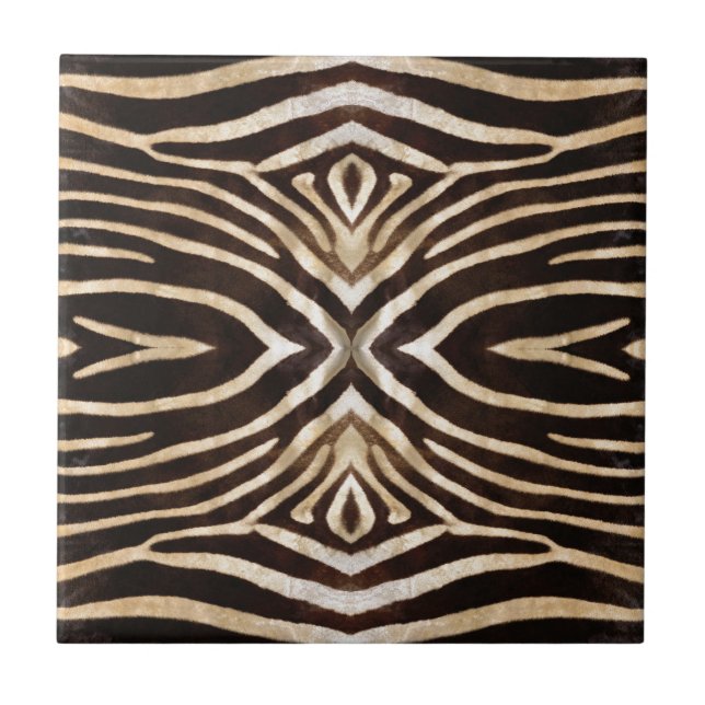 Azulejo De Cerâmica Kaleidoscope Zebra Pele Padrão (Frente)