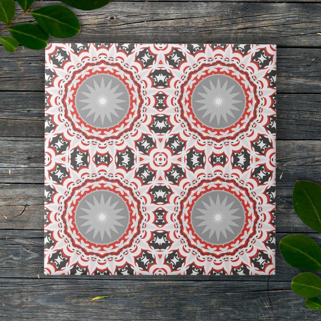 Azulejo De Cerâmica Kaleidoscópio Mosaico Colorido Padrão Chic Boho (Criador carregado)