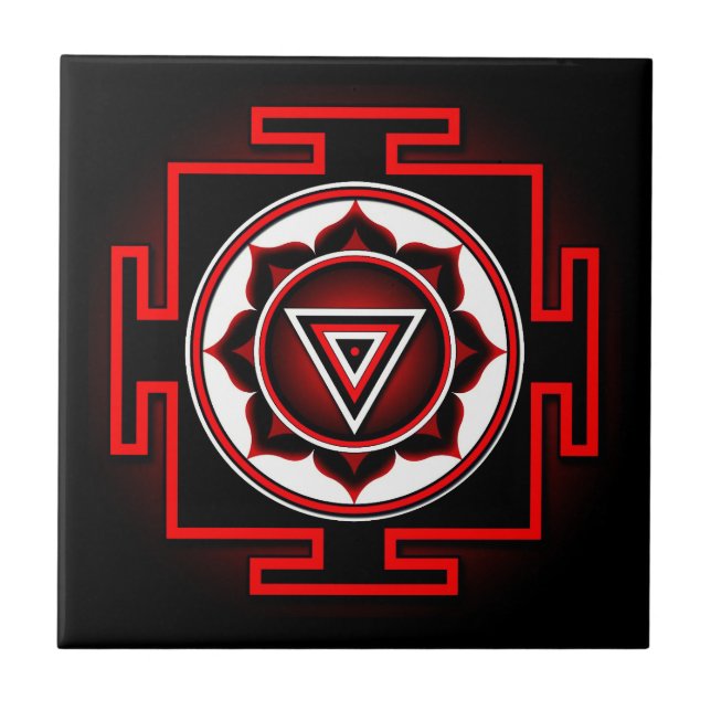 Azulejo De Cerâmica Kali Yantra (Frente)