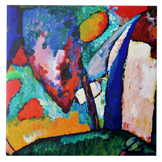 Azulejo De Cerâmica Kandinsky - A Quebra d'água, pintura de abstrato, (Frente)