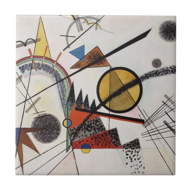 Azulejo De Cerâmica Kandinsky Abstrato Painting Modern Art Master (Frente)