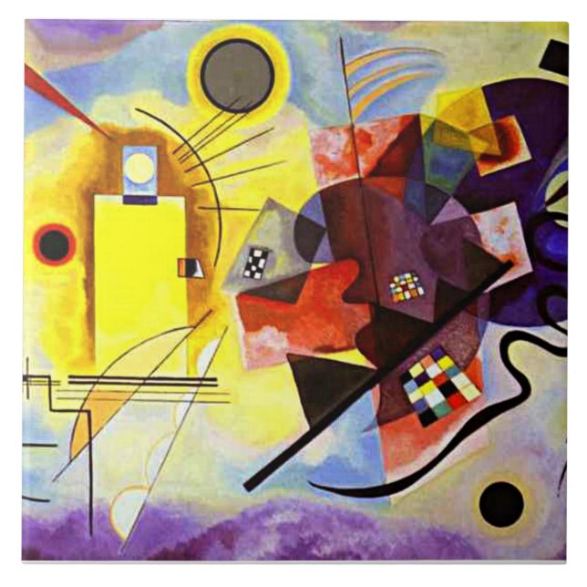 Azulejo De Cerâmica Kandinsky - Amarelo-vermelho-azul (Frente)