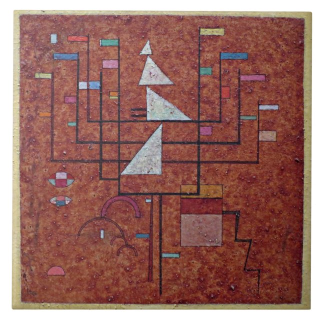 Azulejo De Cerâmica Kandinsky - Borda Amarela (Frente)