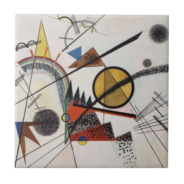 Azulejo De Cerâmica Kandinsky Expressionista Abstrata Trabalho de arte (Frente)