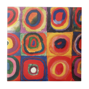 Azulejo De Cerâmica Kandinsky Farbstudie Quadrate Quadrados Círculos A