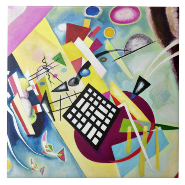 Azulejo De Cerâmica Kandinsky - Grade Preta (Frente)