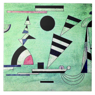Azulejo De Cerâmica Kandinsky - Imerso em trabalho de arte verde, popu