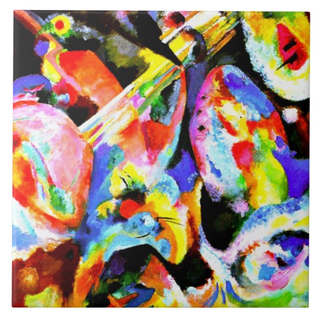 Azulejo De Cerâmica Kandinsky - Improvisação da Enchente (Frente)
